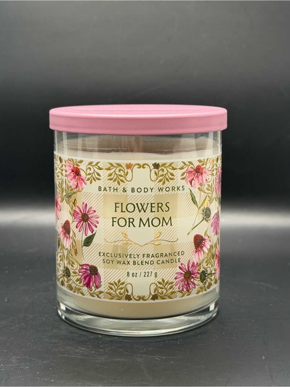 Bath & Body Works Flowers for Mom Single-Wick Soy Wax 8OZ  Candle - Pink